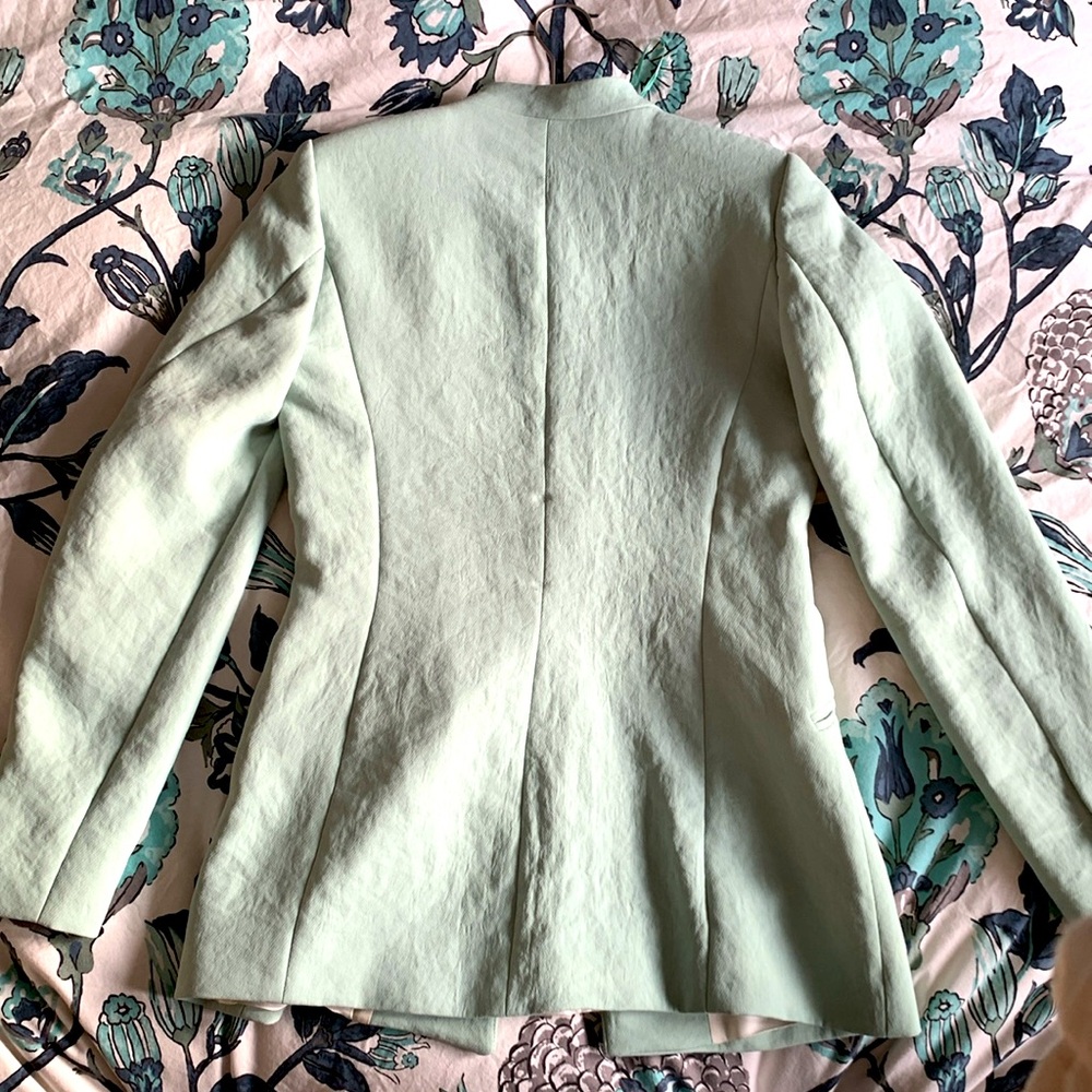 Zara green blazer with fabric belt - Picture 6 of 13